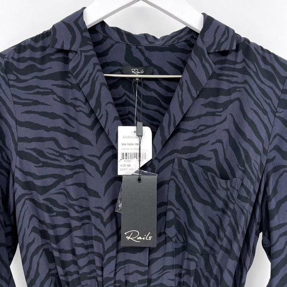 Rails Charcoal Callan Tiger Stipe Belted Jumpsuit - Picture 6 of 10